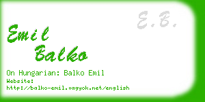 emil balko business card